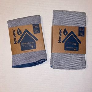 ✨New ✨Norwex Kitchen Towel & Envirocloth set graphite with denim trim